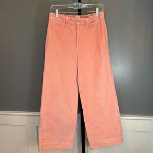 GAP High Rise Wide Leg Crop Corduroy Pants Pink Size 6